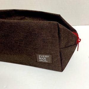 Every Man Jack | Brown Canvas Zipper Travel Bag With Handle | Toiletry Hike Bag